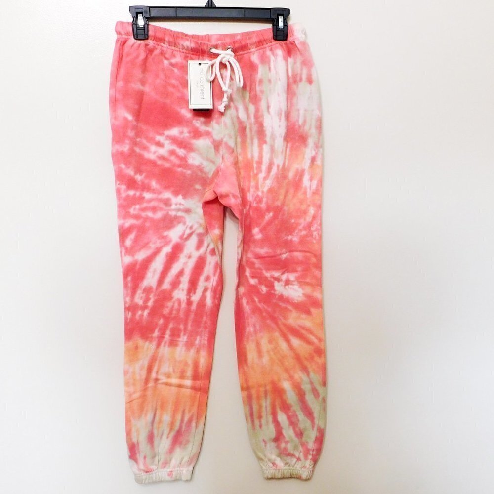 JR395 Ultra Flirt Pink Juniors' Tie-Dyed Pull-On Sweatpants Size L